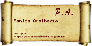 Panics Adalberta névjegykártya